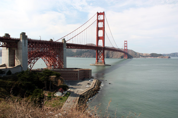 Before crossing the Golden Gate Bridge