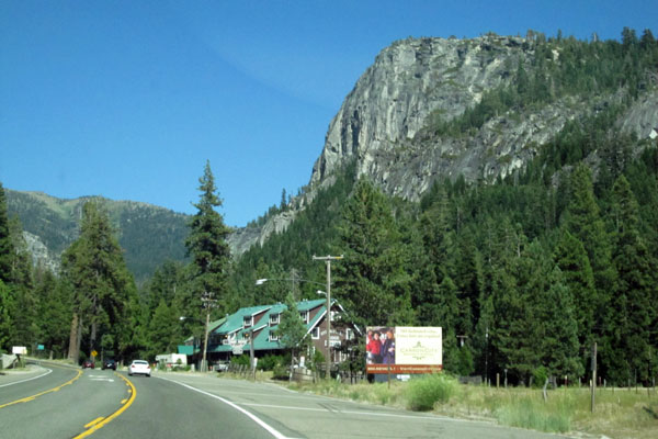 Driving into Lake Tahoe