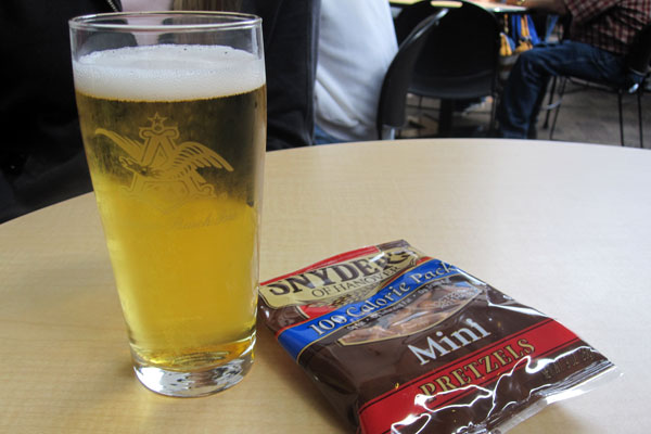 Beer sample at Anheuser-Busch Brewery