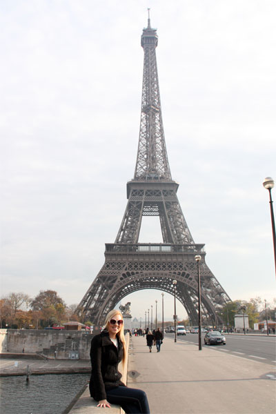 In front of the Eiffel Tower