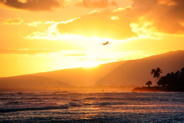 Sunset from Ala Moana Beach Park in Honolulu