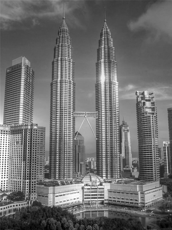 Petronas Towers in Black and White