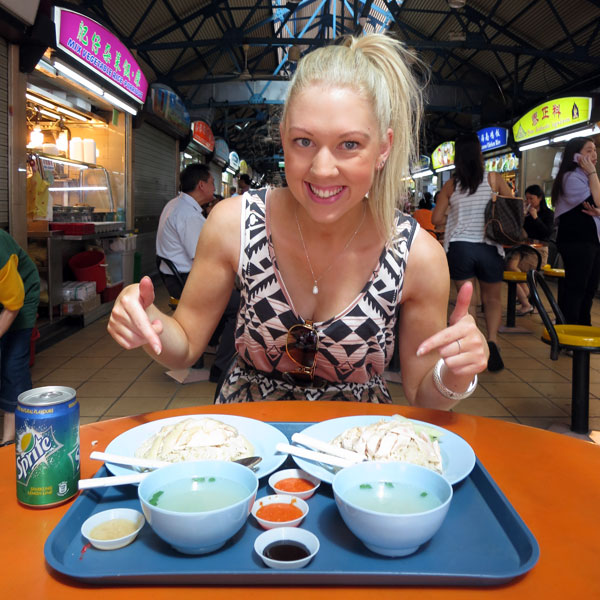 Amy with her Hainanese Chicken Rice