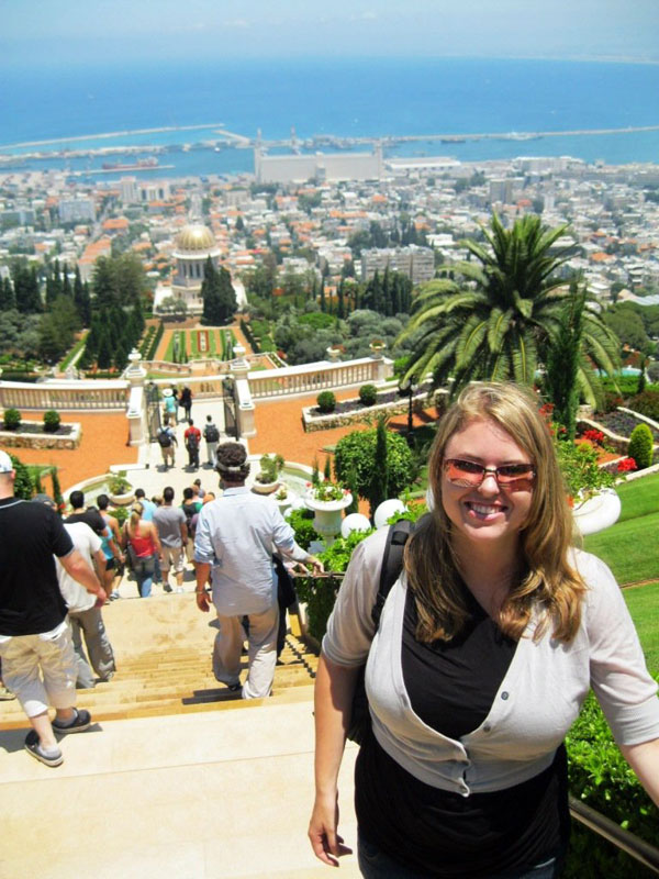 Exploring the beautiful Baha'i Gardens in Haifa, Israel.