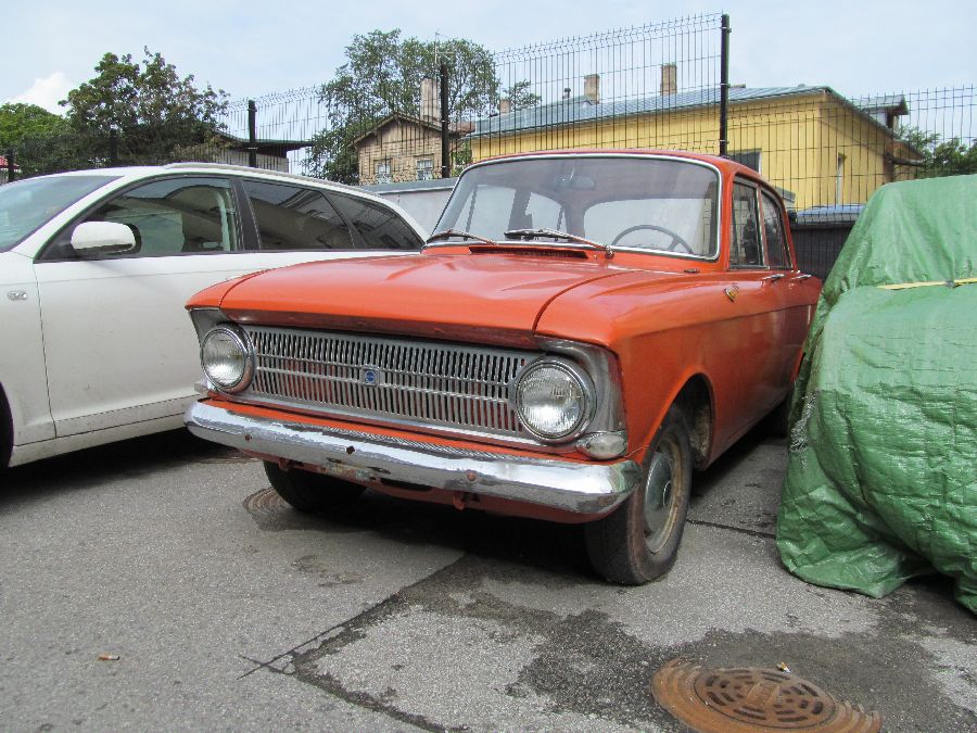 Old Communist car, dead on the side of the road, Talinn, Estonia